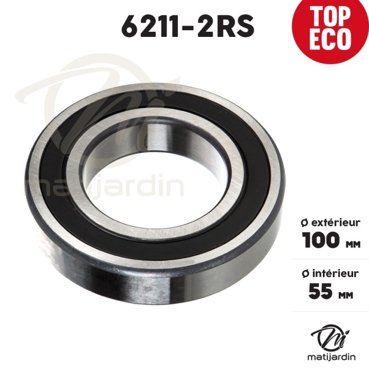 Roulement à billes 6211-2RS. Double étanchéité.  Ø 100 mm. 1er Prix