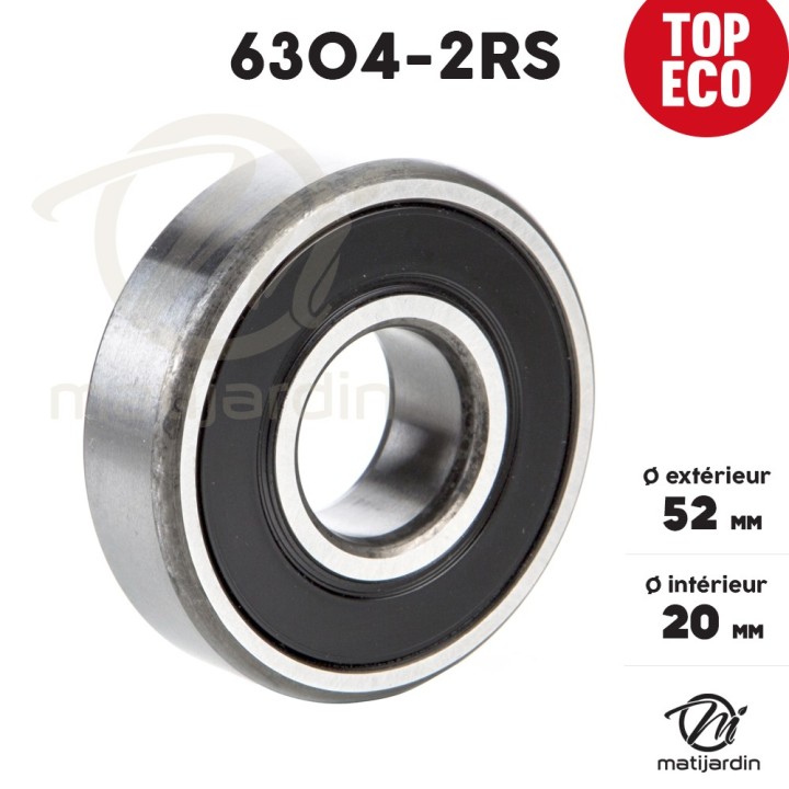 Roulement à billes 6304-2RS. Double étanchéité. Ø 52 mm. 1er Prix