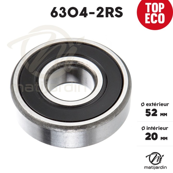 Roulement à billes 6304-2RS. Double étanchéité. Ø 52 mm. 1er Prix