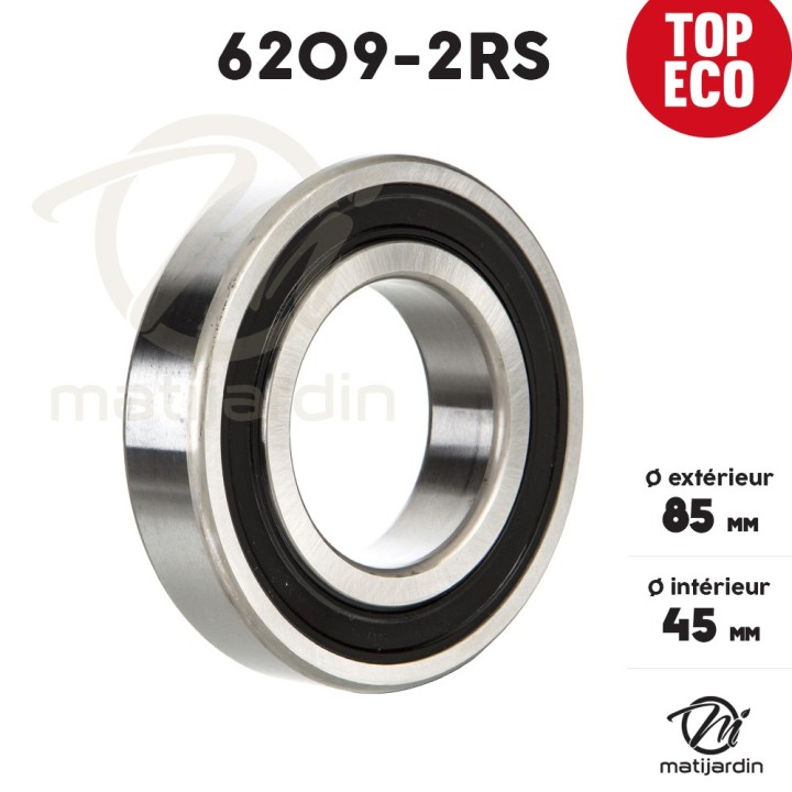 Roulement à billes 6209-2RS. Double étanchéité. Ø 85 mm. 1er Prix