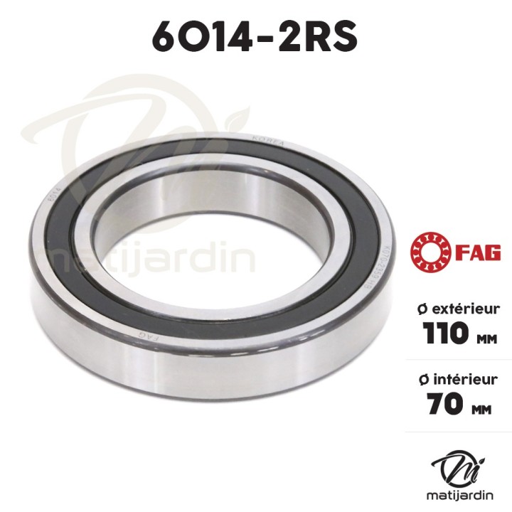 Roulement à billes 6014-2RS. Double étanchéité. Ø 110 mm. FAG