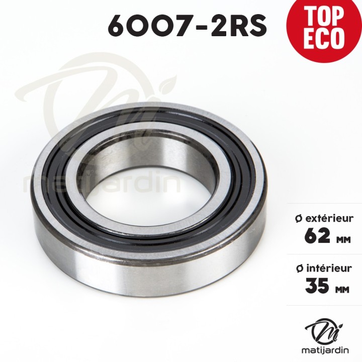 Roulement à billes 6007-2RS. Double étanchéité. Ø 62 mm. SKF