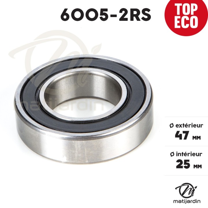 Roulement à billes 6005-2RS. Double étanchéité. Ø 47 mm. 1er Prix