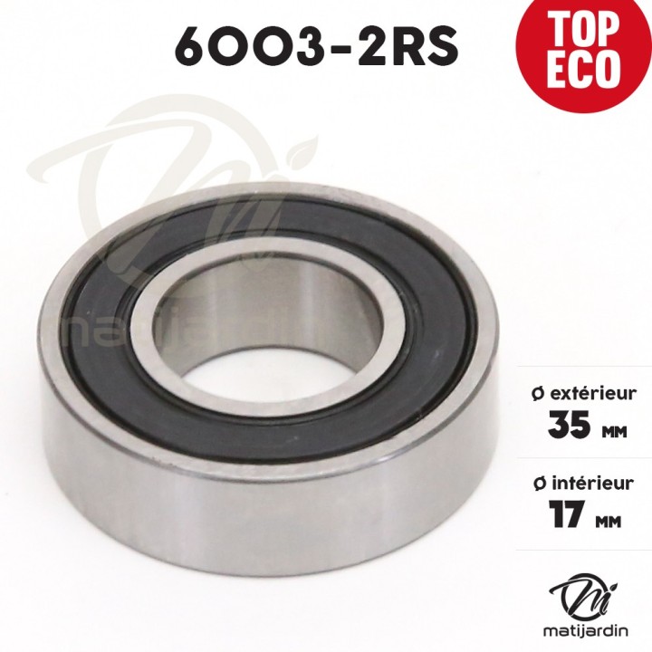 Roulement à billes 6003-2RS. Double étanchéité. Ø 35 mm. 1er Prix
