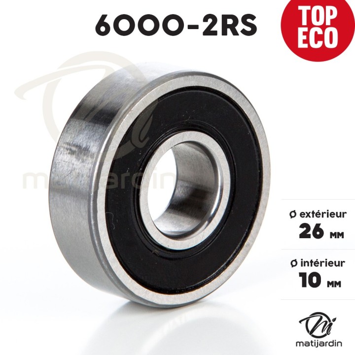Roulement à billes 6000-2RS. Double étanchéité. Ø 26 mm.1er Prix.