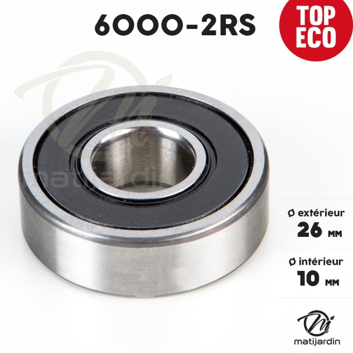Roulement à billes 6000-2RS. Double étanchéité. Ø 26 mm.1er Prix.