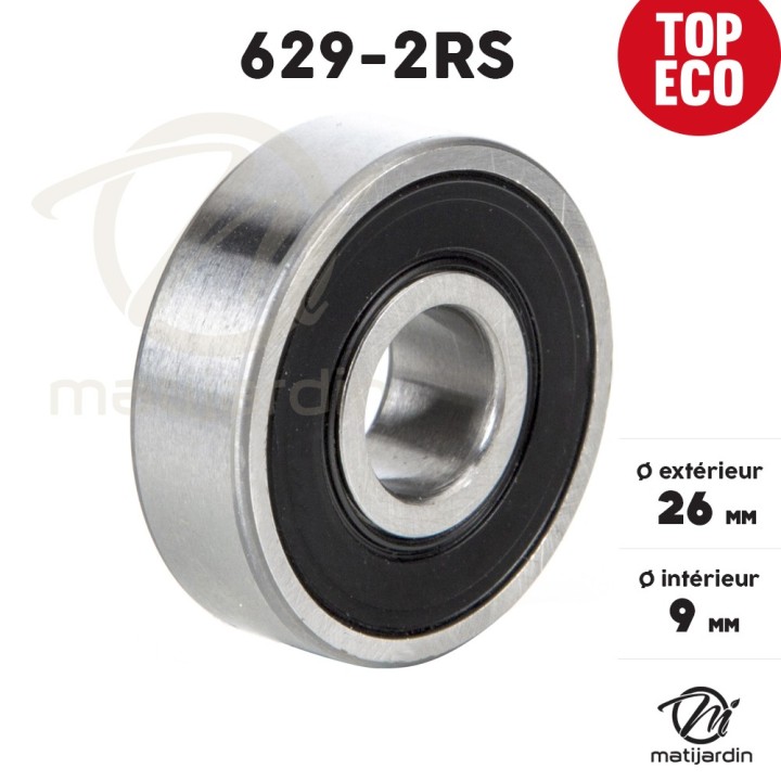 Roulement à billes 629-2RS. Double étanchéité. Ø  26 mm. 1er Prix