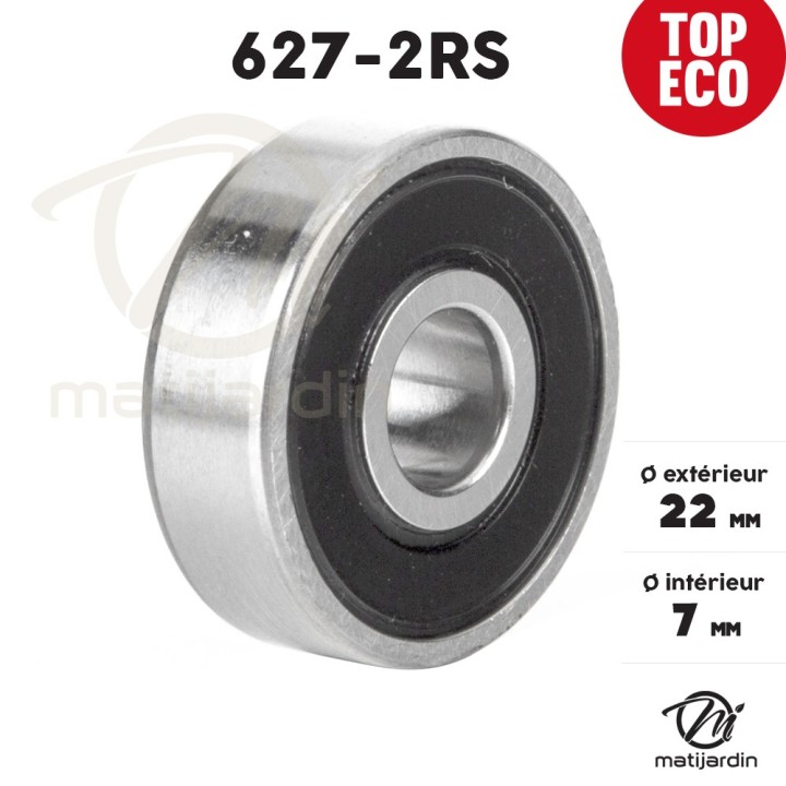 Roulement à billes 627-2RS. Double étanchéité. Ø 22 mm. 1er Prix