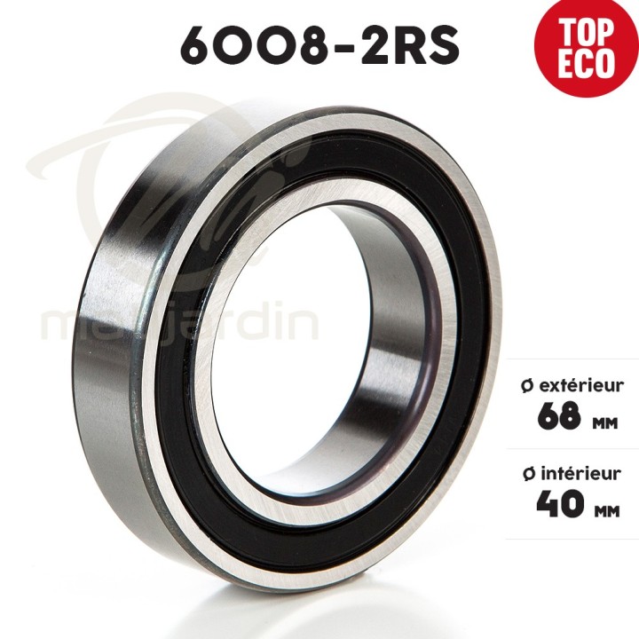 Roulement à billes 6008-2RS. Double étanchéité. Ø 68 mm. 1er Prix