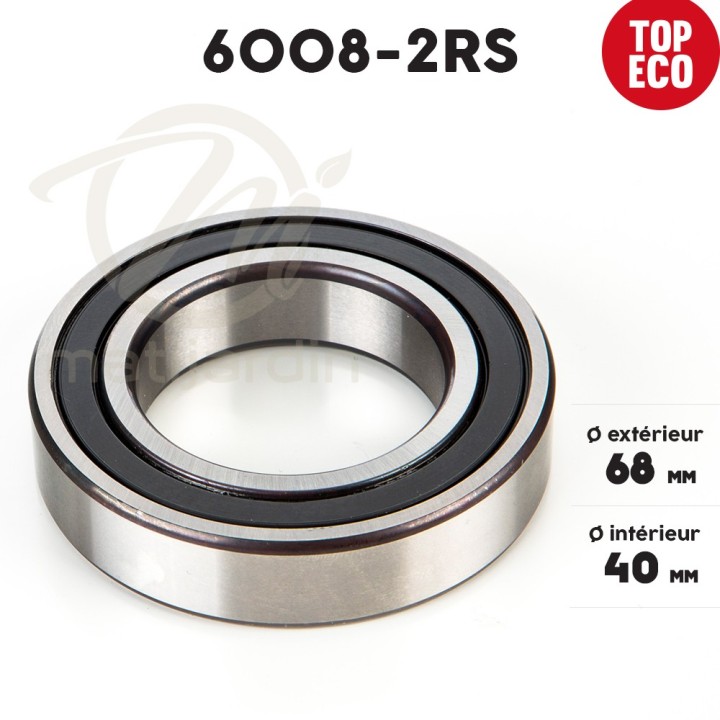 Roulement à billes 6008-2RS. Double étanchéité. Ø 68 mm. 1er Prix