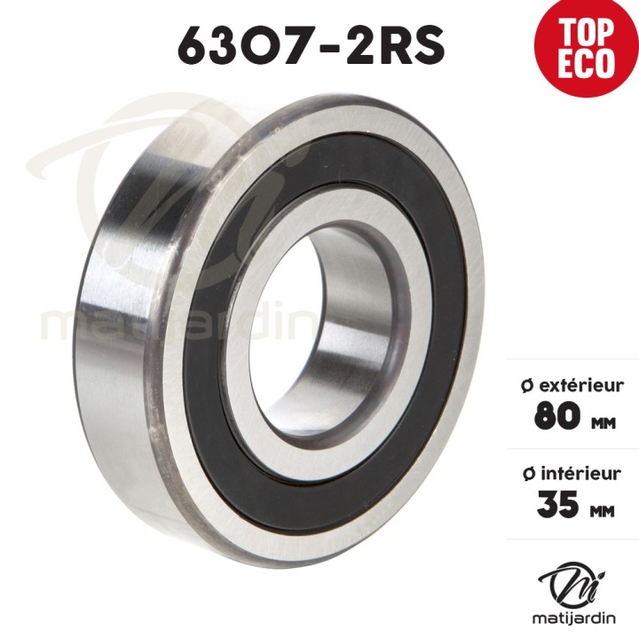 Roulement à billes 6307-2RS. Double étanchéité. Ø 80 mm. 1er Prix