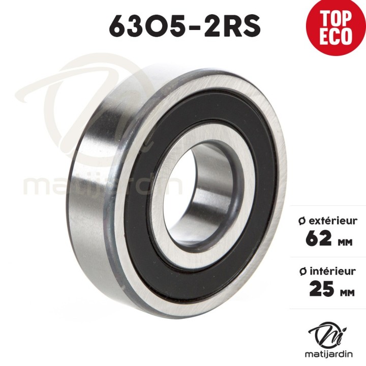 Roulement à billes 6305-2RS. Double étanchéité. Ø 62 mm. 1er Prix