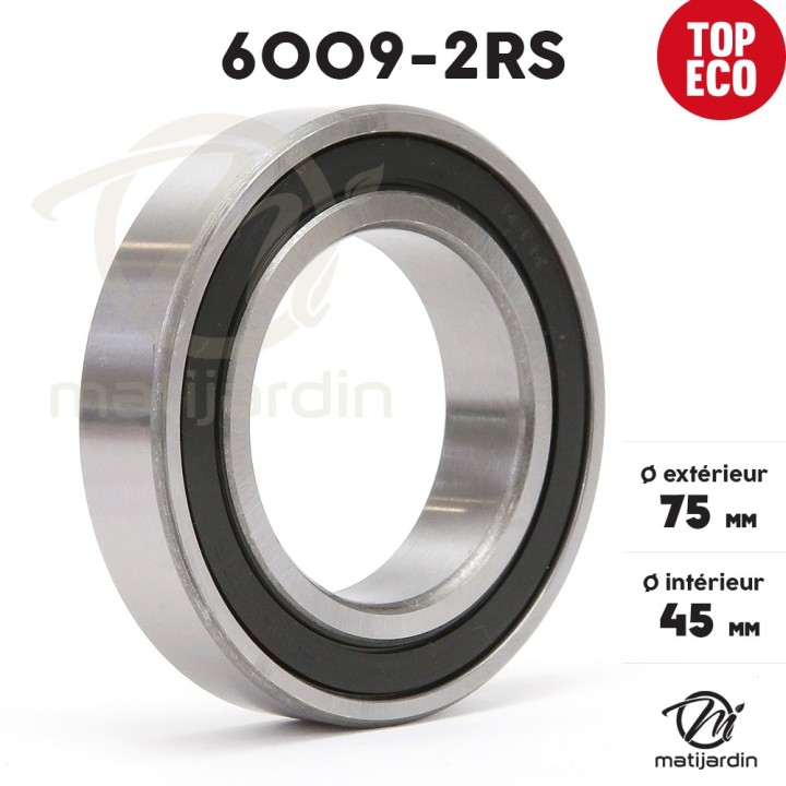 Roulement à billes 6009-2RS. Double étanchéité. Ø 75 mm. 1er Prix