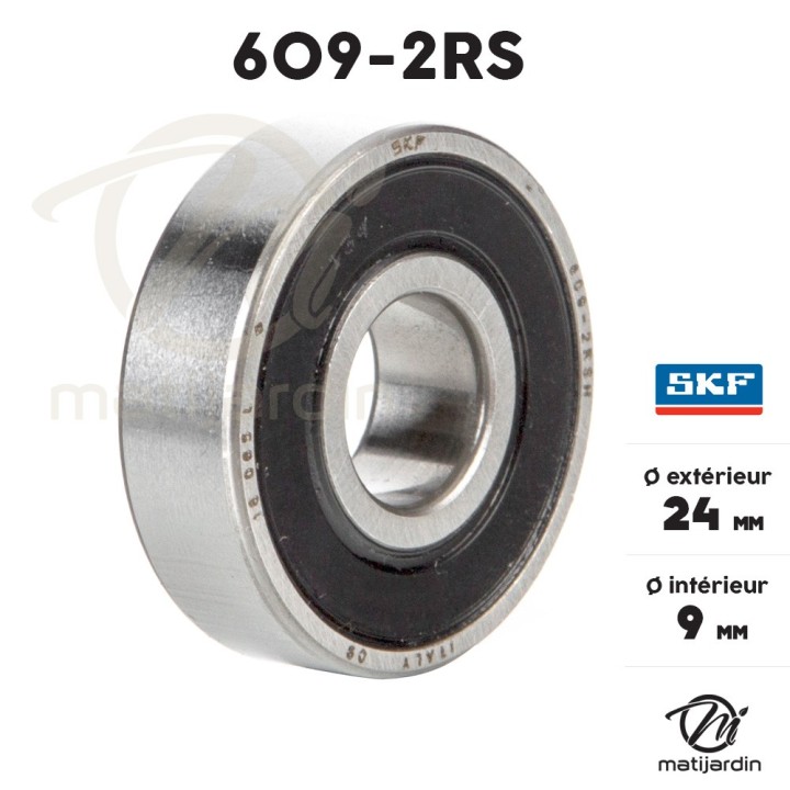 Roulement à billes 609-2RS. Double étanchéité. Ø 24 mm. SKF