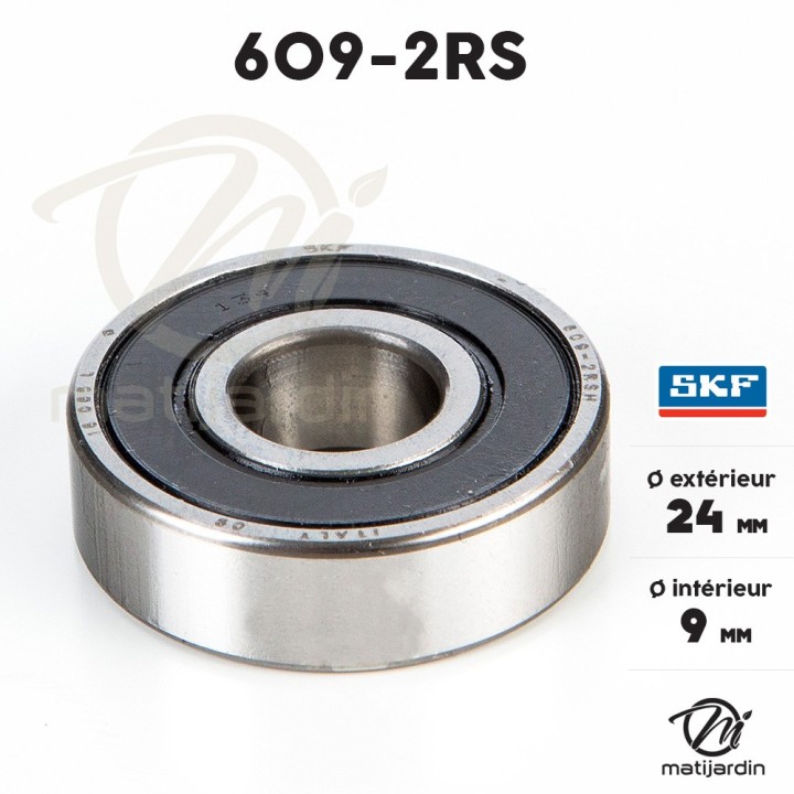 Roulement à billes 609-2RS. Double étanchéité. Ø 24 mm. SKF