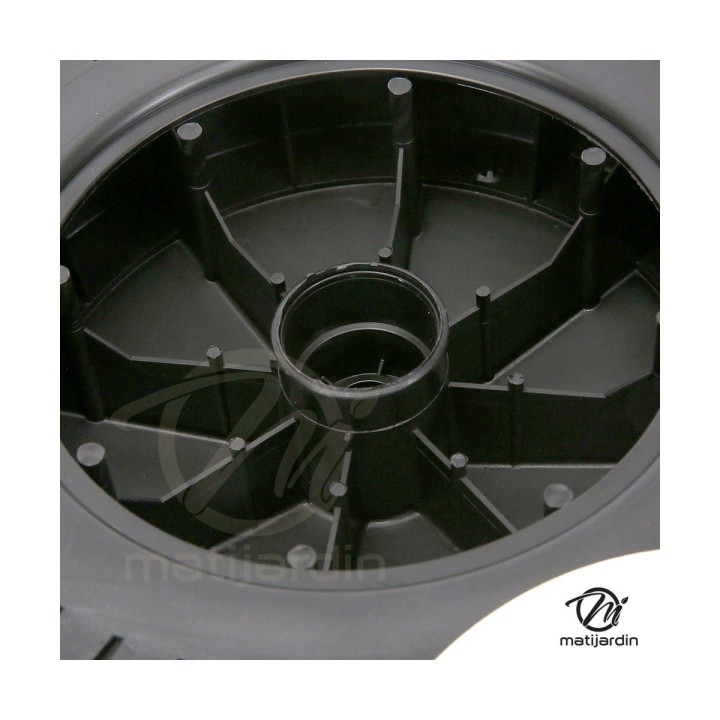 Roue de tondeuse universelle. Ø 200 mm. Livrée avec jeu de bagues