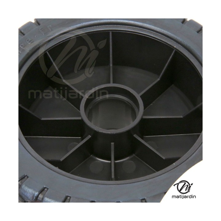 Roue de tondeuse universelle. Ø 150 mm. Livrée avec jeu de bagues