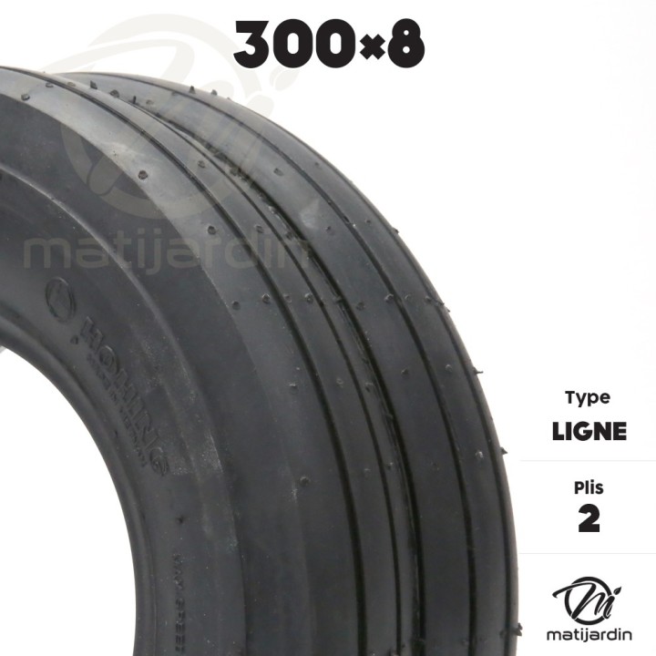 Pneu ligné. 300 x 8. 2 plis tubeless
