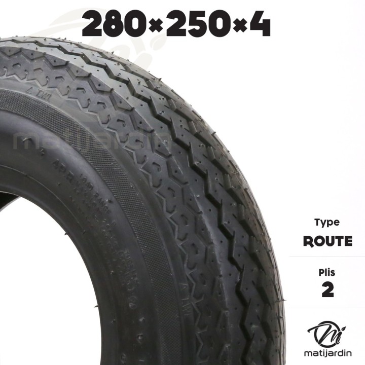 Pneu route. 280 x 250 x 4. 2 plis tubeless