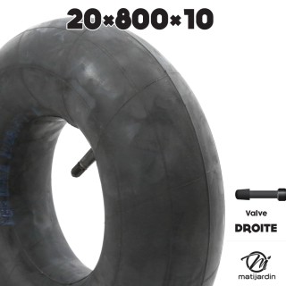 Chambre à air spéciale motoculture. 20 x 800 x 10. Valve droite