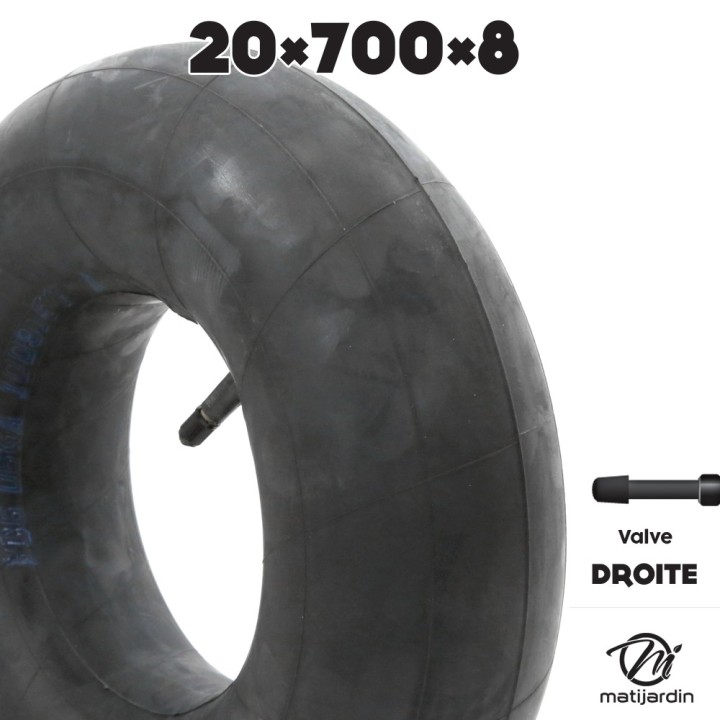 Chambre à air spéciale motoculture. 20 x 1000 x 8. Valve droite