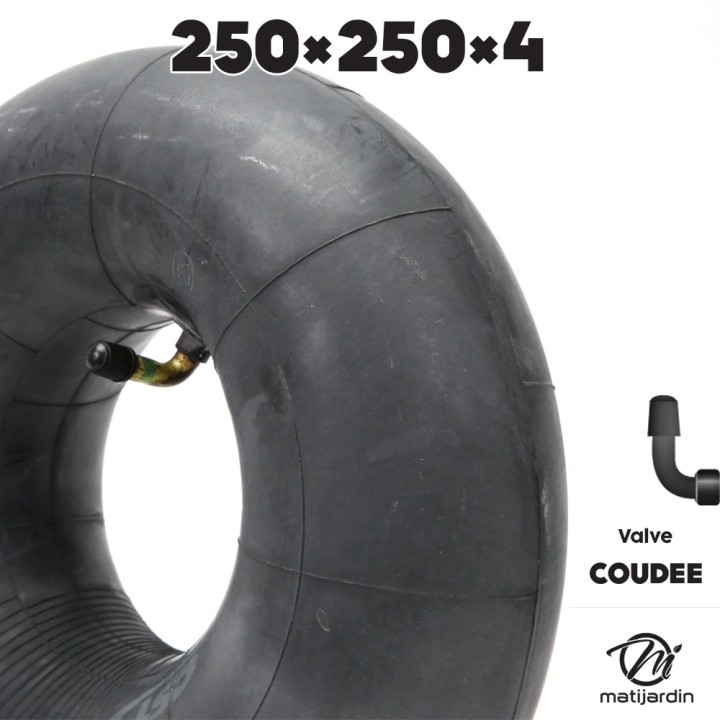 Chambre à air spéciale motoculture. 280 x 250 x 4. Valve coudée