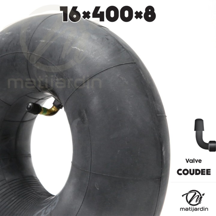 Chambre à air spéciale motoculture. 16 x 400 x 8. Valve coudée