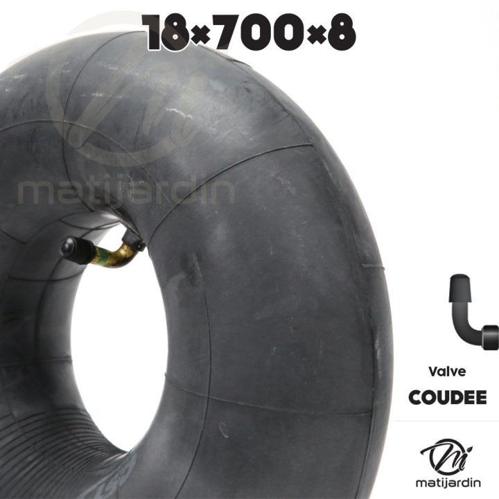 Chambre à air spéciale motoculture.18 x 700 x 8. Valve coudée