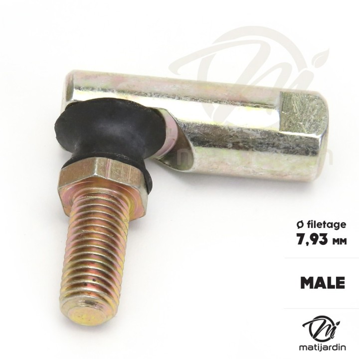 Rotule mâle de direction pour tondeuses autoportées. Filetage Ø 7,93 mm