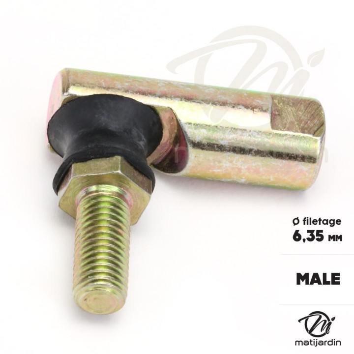 Rotule mâle de direction pour tondeuses autoportées. Filetage Ø 6,35 mm