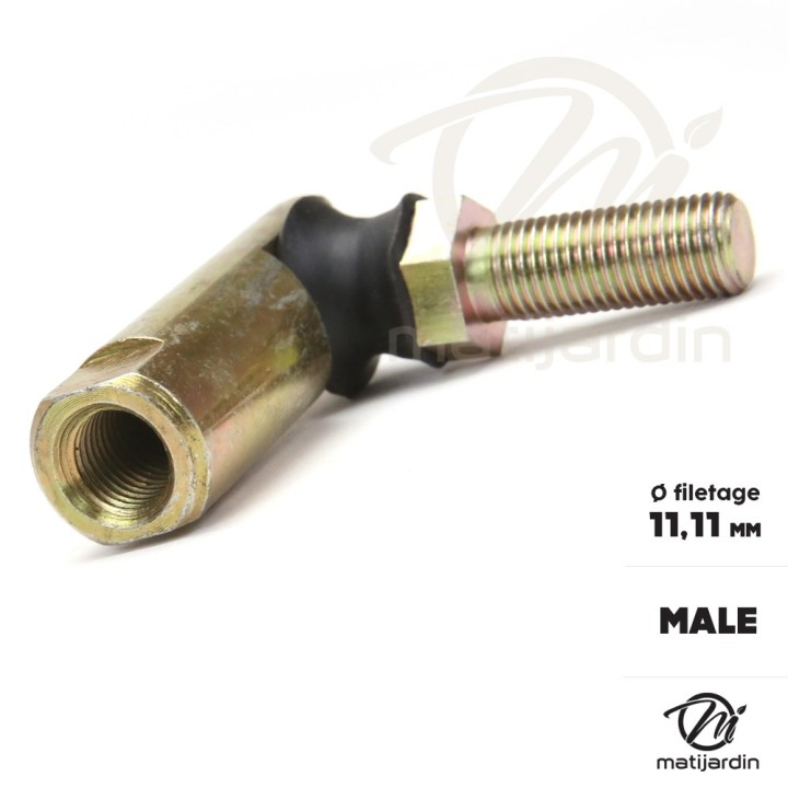 Rotule mâle de direction pour tondeuses autoportées. Filetage Ø 11,1 mm