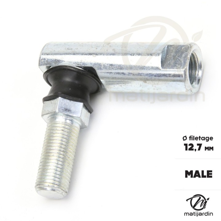 Rotule mâle de direction pour tondeuses autoportées. Filetage Ø 12,7 mm