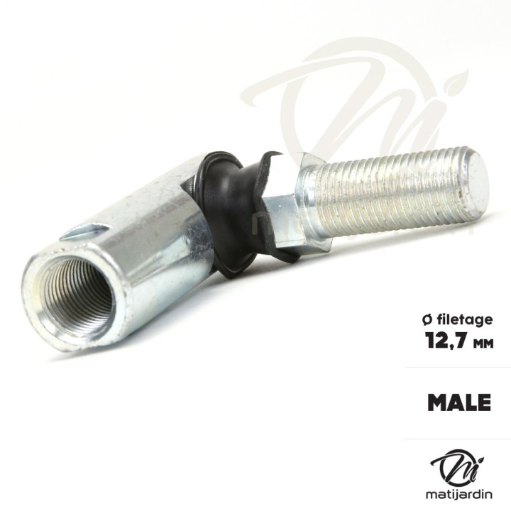 Rotule mâle de direction pour tondeuses autoportées. Filetage Ø 12,7 mm