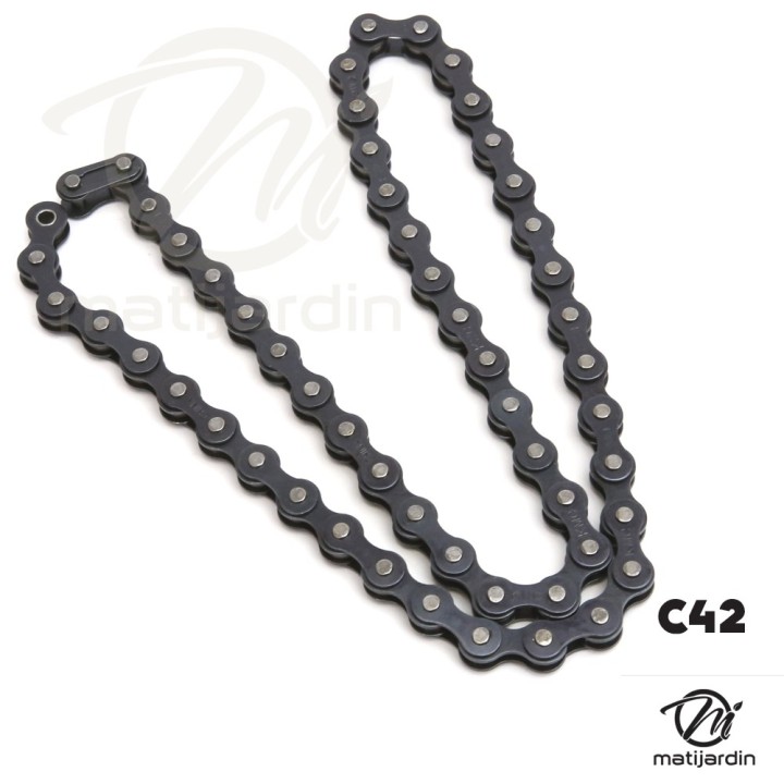 Chaîne de transmission type C42. Longueur 3 m. 12,7 x 4,76 mm