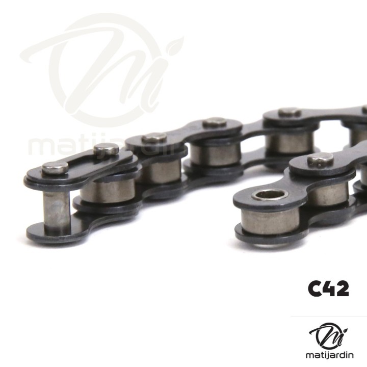 Chaîne de transmission type C42. Longueur 3 m. 12,7 x 4,76 mm