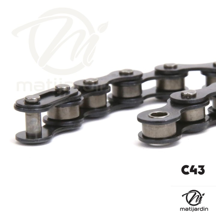 Chaîne de transmission type C43. Longueur 3 m. 12,7 x 3,2 mm