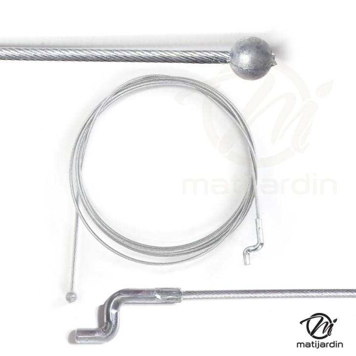 Câble souple. Diamètre 1,9 mm. Longueur 2 m. Tête Ø 6,4 mm. Z Ø 4 mm