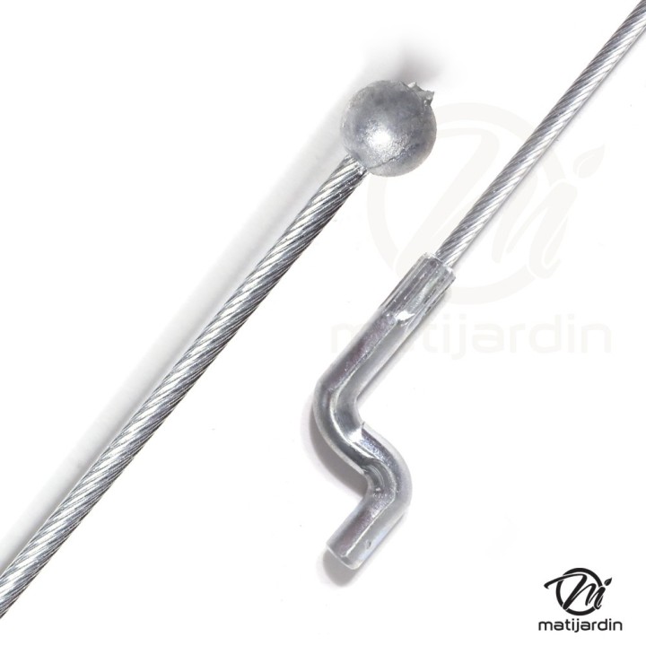 Câble souple. Diamètre 1,9 mm. Longueur 2 m. Tête Ø 6,4 mm. Z Ø 4 mm