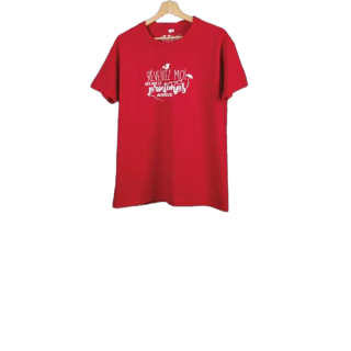 T-shirt taille L. Coloris rouge. Réveillez moi dès que le printemps arrive