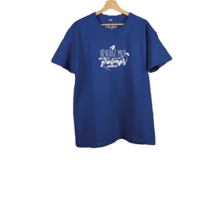 T-shirt taille XL. Coloris Bleu. Réveillez moi dès que le printemps arrive