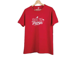 T-shirt taille XXL. Coloris rouge. Réveillez moi dès que le printemps arrive