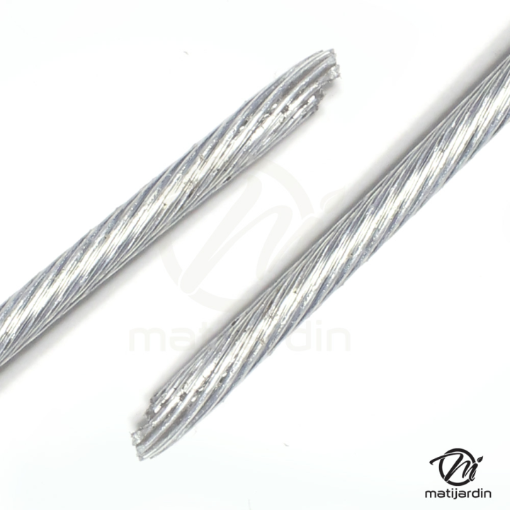 Câble souple, corde à piano. Diamètre : 2 mm. Rouleau 25 m