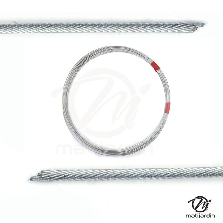 Câble souple, corde à piano. Diamètre 1,5 mm. Rouleau 25 m