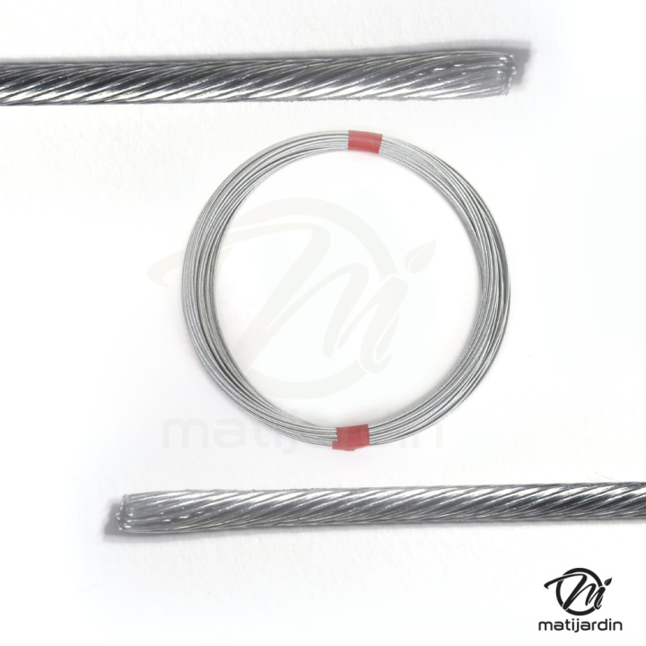 Câble souple, corde à piano. Diamètre : 2,5 mm. Rouleau 25 m