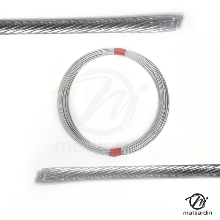 Câble souple, corde à piano. Diamètre : 3 mm. Rouleau 25 m