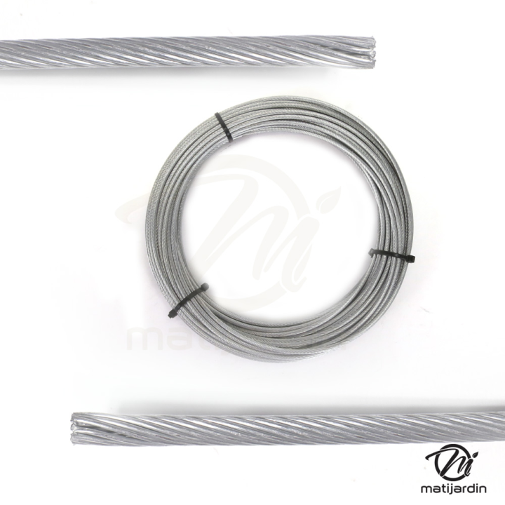 Câble souple, corde à piano Diamètre : 4 mm. Rouleau 25 m