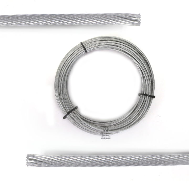 Câble souple, corde à piano Diamètre : 4 mm. Rouleau 25 m