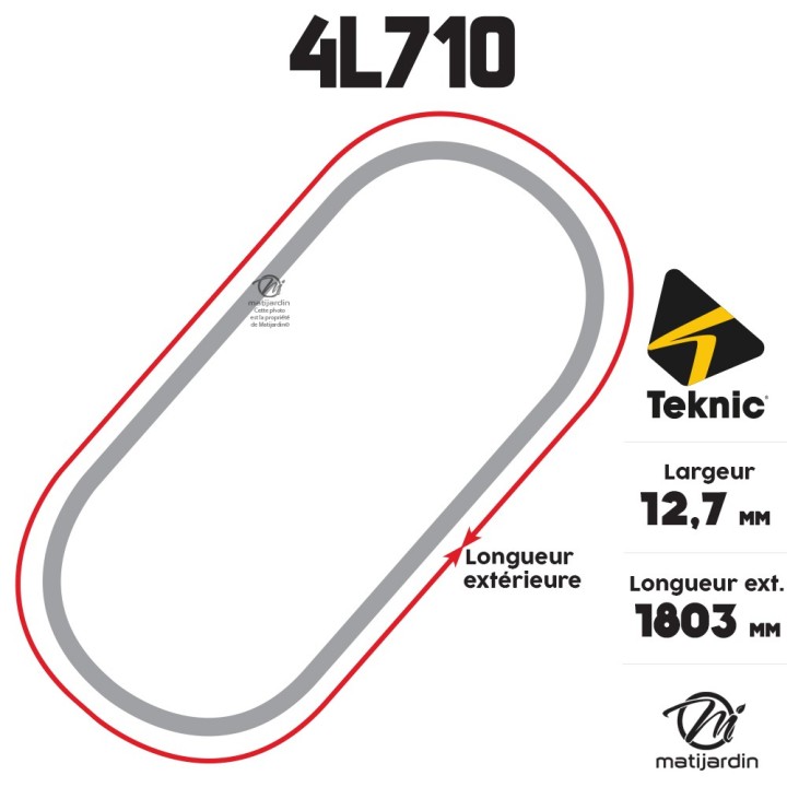 Courroie tondeuse Teknic 4L71 Kevlar Trapézoïdale - 12,7 mm x 1803 mm