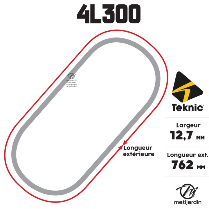 Courroie tondeuse Teknic 4L30 Kevlar Trapézoïdale - 12,7 mm x 762 mm