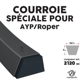 Courroie tondeuse pour AYP/Roper 137153 et 139573 - 12,7 mm x 2120 mm